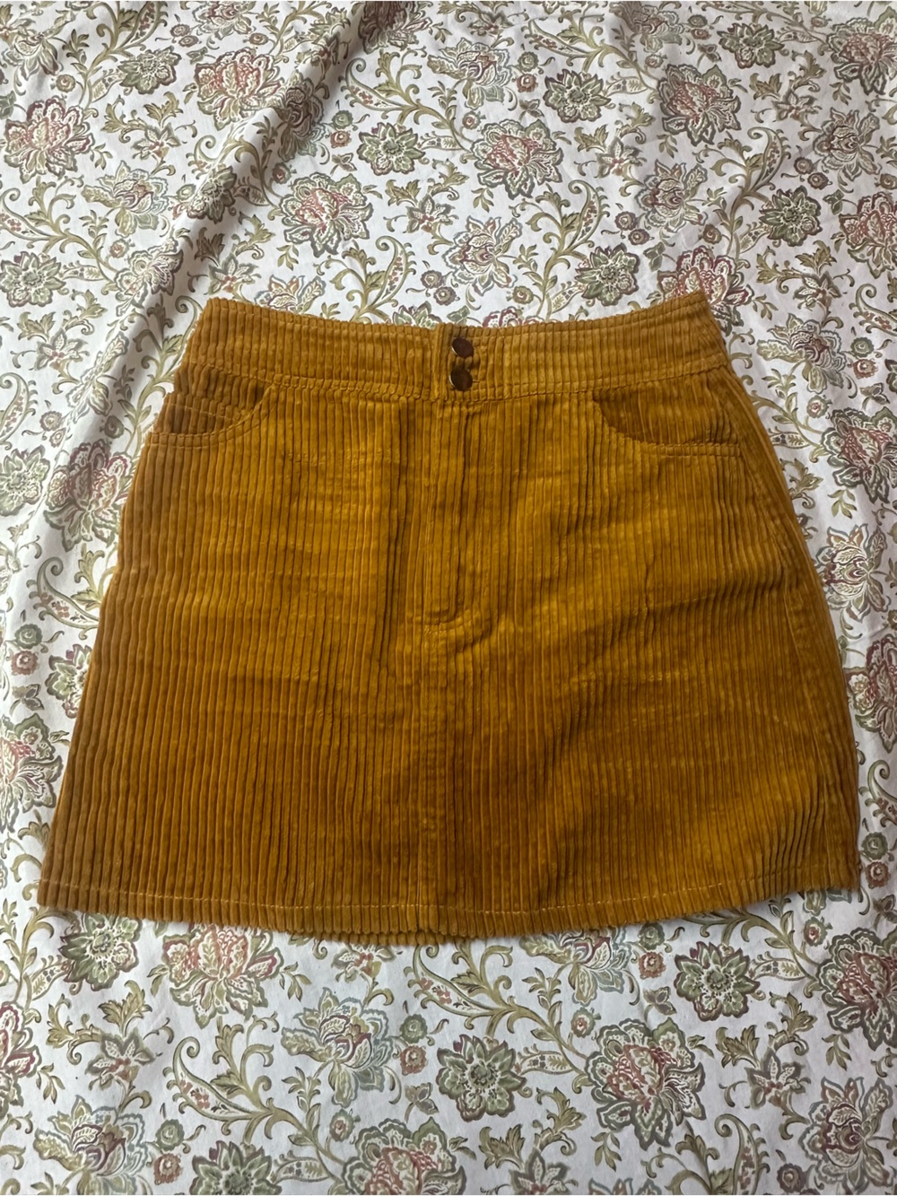 Forever 21 Mustard Corduroy Mini Skirt